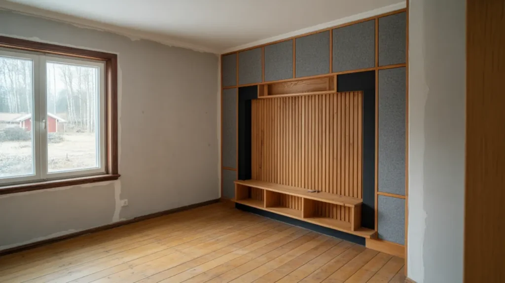 installation av tr ribbv gg och ljudabsorbenter i h ver dal hallstavik
